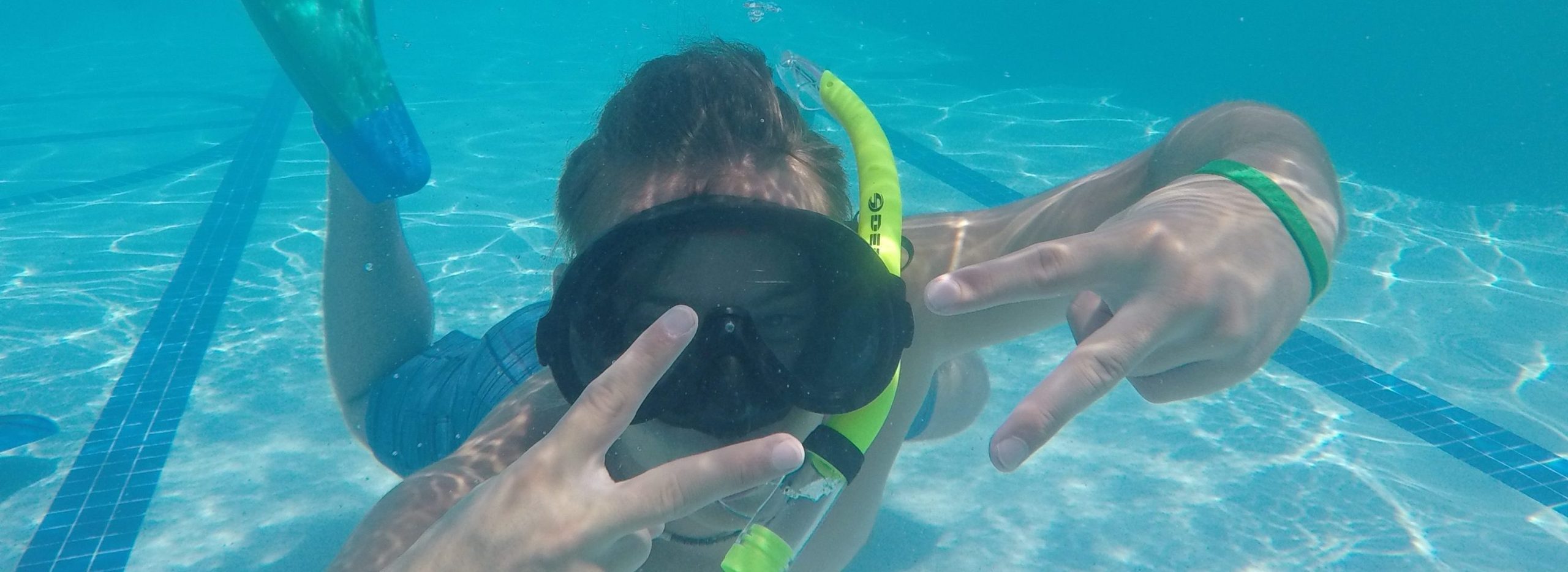 Underwater snorkeling in the camp pool at LOTOSR