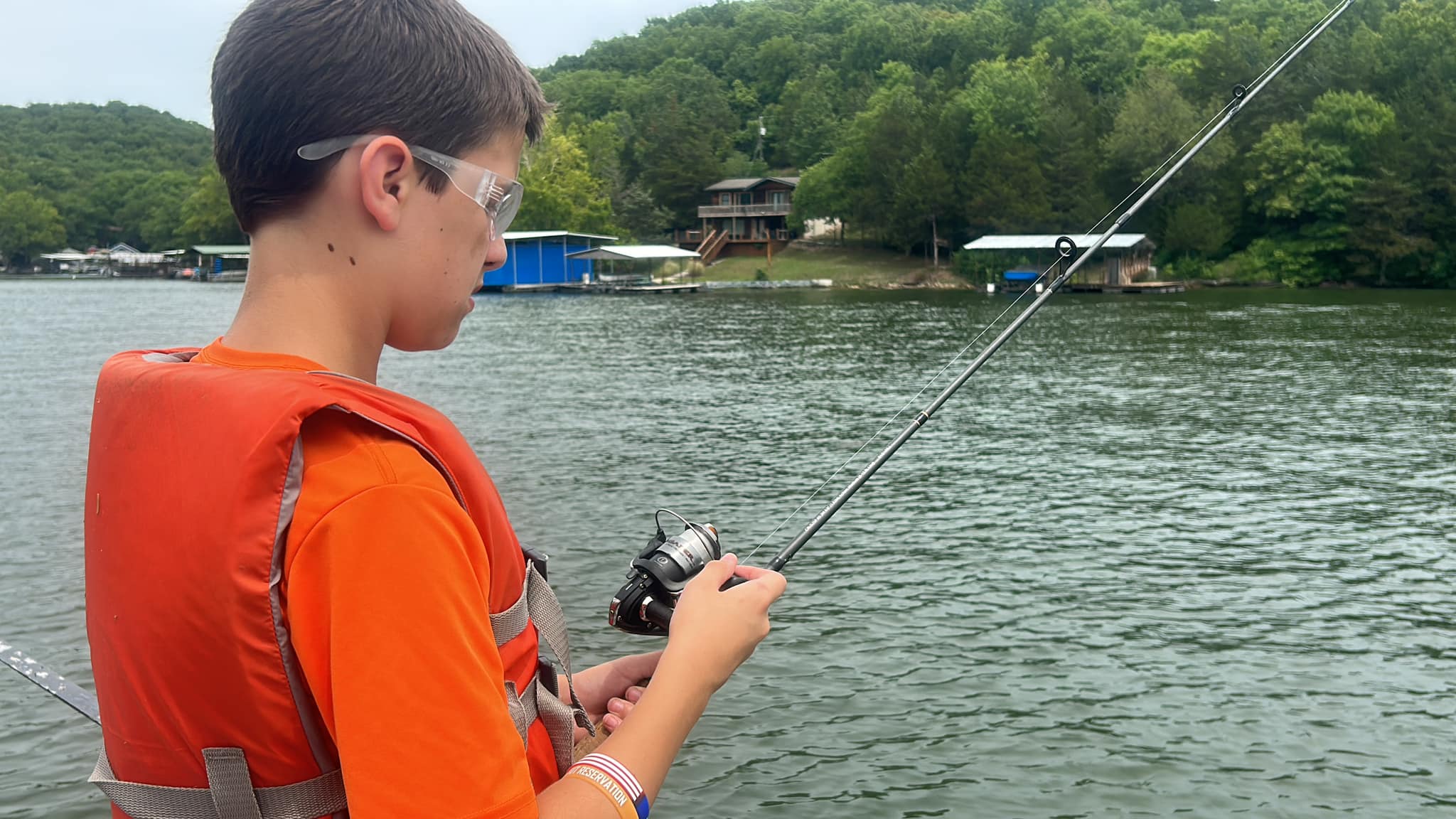Scout fishing on Lake of the Ozarks